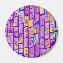 Sharp Lila Bricks Magnet