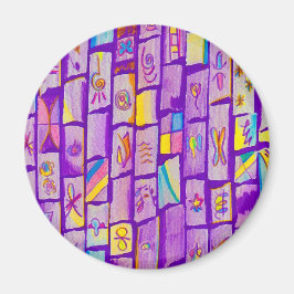 Sharp Lila Bricks Magnet