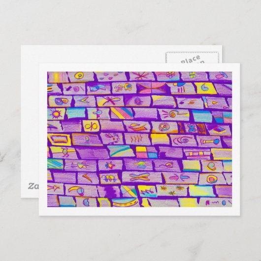 Sharp Lila Bricks Postcard Postkarte (Vorne/Hinten)