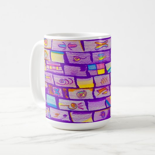Sharp Lila Bricks Tasse (Vorderseite Links)