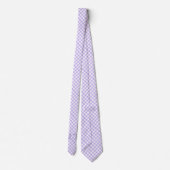 Sharp Looking Lavender Gingham Pattern Monogram Krawatte (Rückseite)