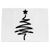 Sharp Minimalistisch Black Christmas Tree Geschenk Große Geschenktüte (Vorderseite)