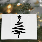 Sharp Minimalistisch Black Christmas Tree Geschenk Große Geschenktüte