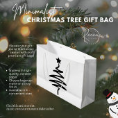 Sharp Minimalistisch Black Christmas Tree Geschenk Große Geschenktüte