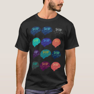 SHARP Multi Color Brain No Background T-Shirt