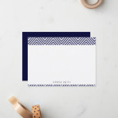 Sharp Navy Zickzack Flat Mitteilungskarten (Vorderseite/Rückseite Beispiel)