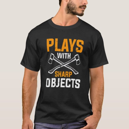 Sharp Objects Ax Thrower Joke Ax Throwing T-Shirt (Vorderseite)
