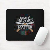 Sharp Razors Barbers Shop Shave Gift Mousepad (Mit Mouse)