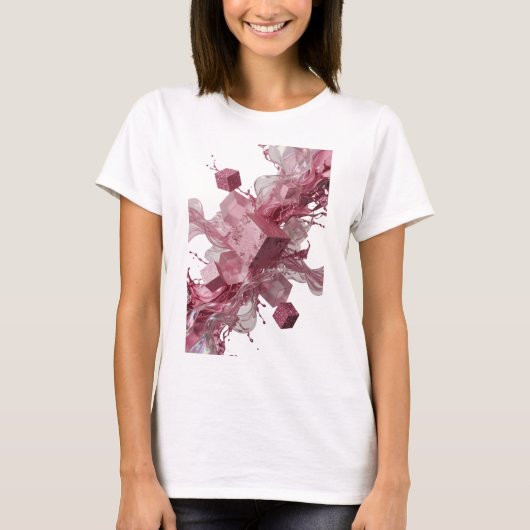 Sharp Silver ABSTRACT ART Statement T-Shirt (Vorderseite)