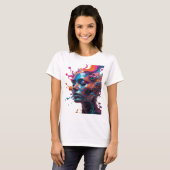 Sharp Silver ABSTRACT ART Statement T-Shirt (Vorne ganz)