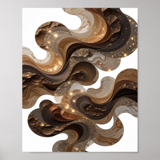 Sharp Silver ABSTRACT ART v2 Poster (Vorne)