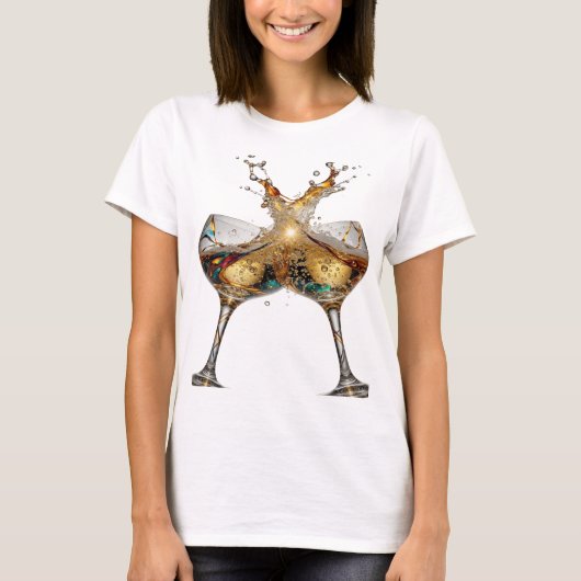 Sharp Silver PROST AUF DIE GUTE GESUNDHEIT 3D Text T-Shirt (Vorderseite)
