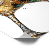 Sharp Silver PROST AUF GUTE GESUNDHEIT 3D-Textkuns Poster (Ecke)