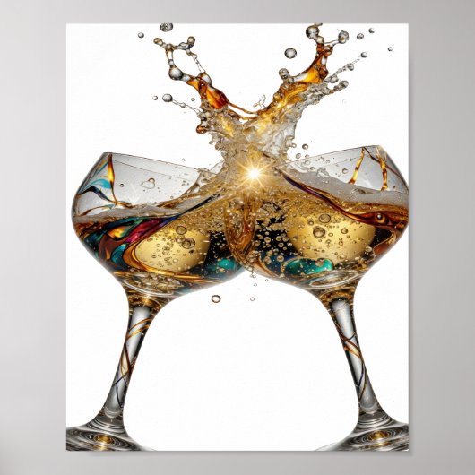 Sharp Silver PROST AUF GUTE GESUNDHEIT 3D-Textkuns Poster (Vorne)