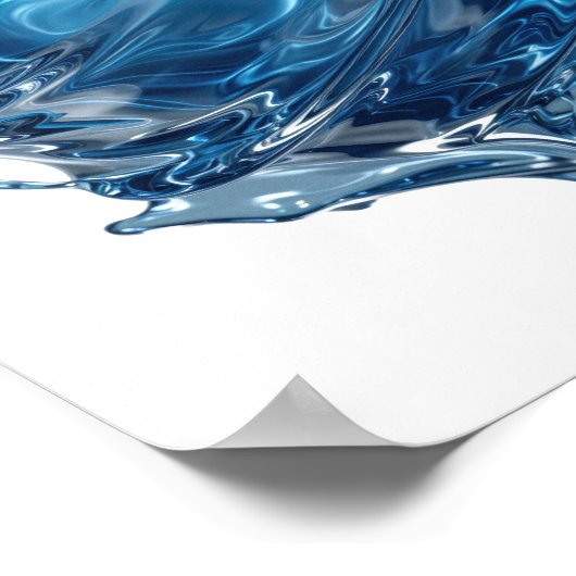 Sharp Silver WATER WORLD Statement Design Poster (Ecke)