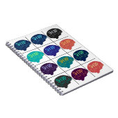 SHARP Spiral Notebook Multi Color Brains Notizblock (Rechte Seite)