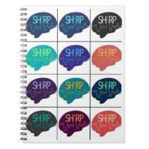 SHARP Spiral Notebook Multi Color Brains