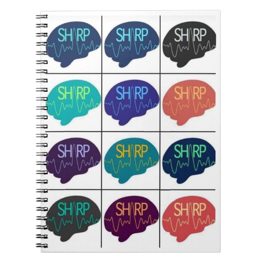 SHARP Spiral Notebook Multi Color Brains Notizblock (Vorderseite)