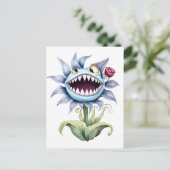 Sharp Teeth Monster Blume Postkarte (Stehend Vorderseite)
