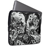 Sharp Teeth Nightmare, Schwarz und Weiß Laptopschutzhülle (Vorne Rechts)