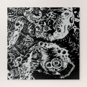 Sharp Teeth Nightmare, Schwarz und Weiß Puzzle (Horizontal)