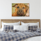 Sharpei-Beagle-Welpe Leinwanddruck (Insitu (Schlafzimmer))
