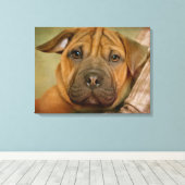 Sharpei-Beagle-Welpe Leinwanddruck (Insitu (Holzboden))