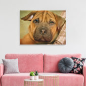 Sharpei-Beagle-Welpe Leinwanddruck (Insitu (Wohnzimmer))