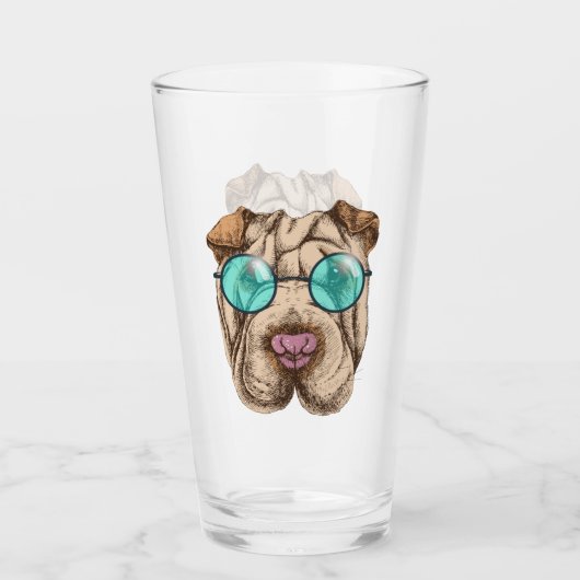 Sharpei in der Sonnenbrille Glas (Vorderseite)