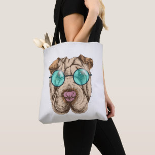 Sharpei in der Sonnenbrille Tasche