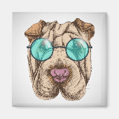 Sharpei in Sonnenbrille Magnet (Vorne)