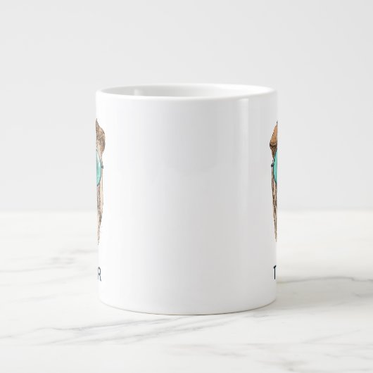 Sharpei in Sonnenbrille| Name hinzufügen Jumbo-Tasse (Vorderseite)