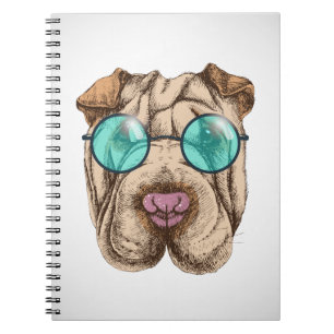 Sharpei in Sonnenbrille Notizblock
