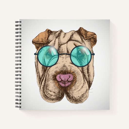 Sharpei in Sonnenbrille Notizblock (Vorderseite)