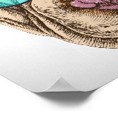 Sharpei in Sonnenbrille Poster (Ecke)