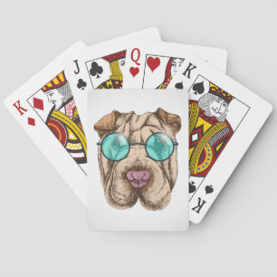 Sharpei in Sonnenbrille Spielkarten