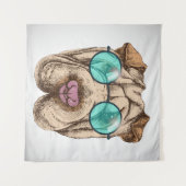 Sharpei in Sonnenbrille Wandteppich (Vorderseite (Horizontal))