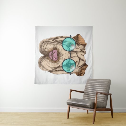 Sharpei in Sonnenbrille Wandteppich (Beispiel (Horizontal))