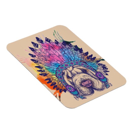 Sharpei Native Amerikanische Ureinwohner Chief Magnet (Rechte Seite)