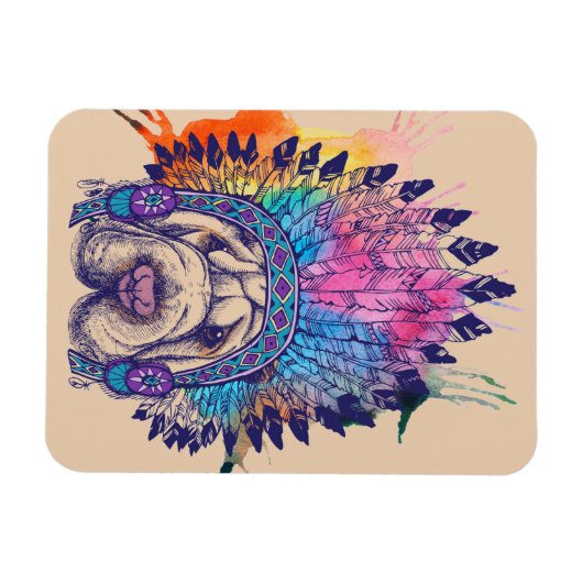 Sharpei Native Amerikanische Ureinwohner Chief Magnet (Horizontal)
