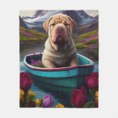 Sharpei on a Paddle: Ein Landschaftliches Abenteue Fleecedecke (Vorderseite)