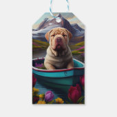Sharpei on a Paddle: Ein Landschaftliches Abenteue Geschenkanhänger (Rückseite)