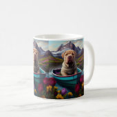 Sharpei on a Paddle: Ein Landschaftliches Abenteue Kaffeetasse (VorderseiteRechts)