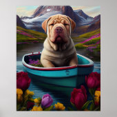 Sharpei on a Paddle: Ein Landschaftliches Abenteue Poster (Vorne)