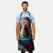 Sharpei on a Paddle: Ein Landschaftliches Abenteue Schürze (Getragen)