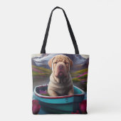 Sharpei on a Paddle: Ein Landschaftliches Abenteue Tasche (Rückseite)