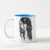 Sharpie ganz über Tasse 110z (weiß/Blau) 2 (Links)