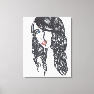 Sharpie Girl Stretched Canvas Print (Medium) Leinwanddruck