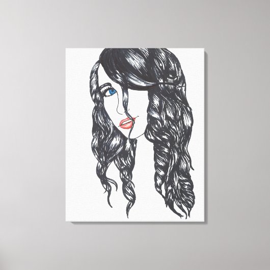 Sharpie Girl Stretched Canvas Print (Medium) Leinwanddruck (Vorderseite)