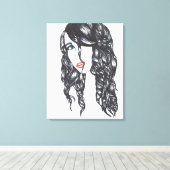 Sharpie Girl Stretched Canvas Print (Medium) Leinwanddruck (Insitu (Holzboden))